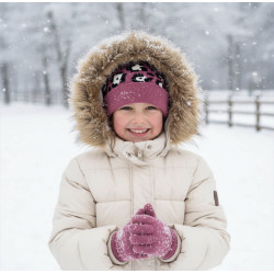 Bonnet fille 10 ans rose à motif léopard