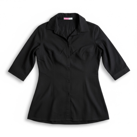 Chemise femme noire Pure & Simple manches 3/4 – Taille 42