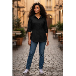 Chemise femme noire Pure & Simple manches 3/4 – Taille 42