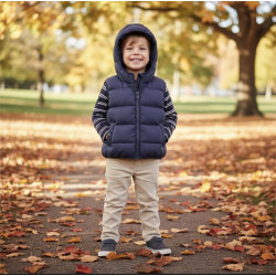 Veste sans manches garçon Vertbaudet marine avec capuche – Taille 5 ans