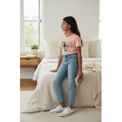 Tee-shirt fille rose motifs exotiques et toucan Kiabi – Taille 12 ans