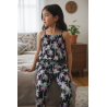 Combinaison fille noire à palmiers multicolores H&M – Taille 12 ans