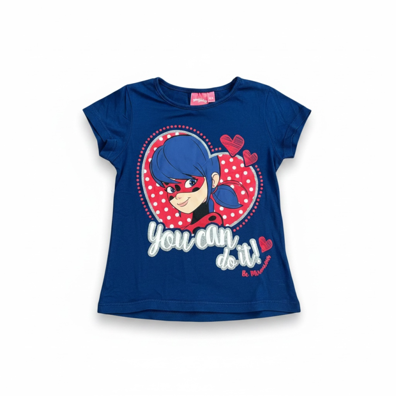 T-shirt fille Miraculous bleu marine – Taille 4 ans