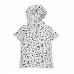 T-shirt à capuche blanc...