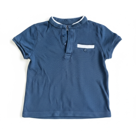 Tee-shirt garçon Kiabi 3 ans gris-bleu à boutons