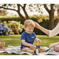 Tee-shirt garçon Kiabi 3 ans gris-bleu à boutons