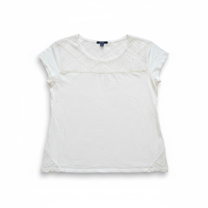 Tee-shirt fille Kiabi blanc avec dentelle 14 ans