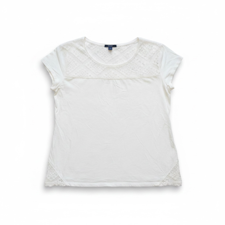 Tee-shirt fille Kiabi blanc avec dentelle 14 ans