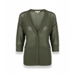 Gilet en maille 38 kaki