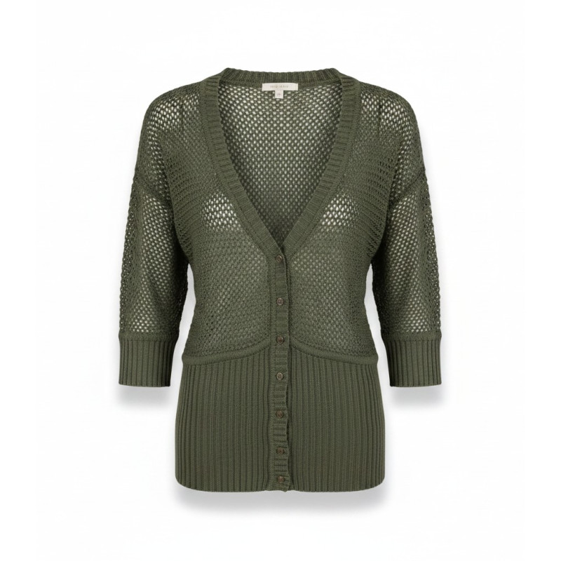 Gilet en maille 38 kaki