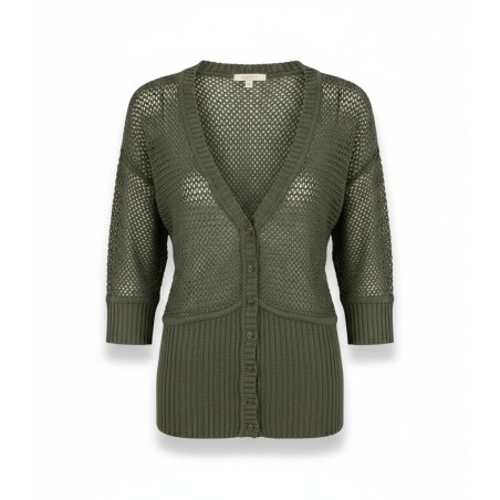 Gilet en maille 38 kaki
