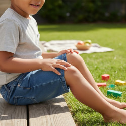 Short en jean garçon Aéropilote 3 ans | Denim bleu