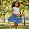 Jupe fille 10 ans à fleurs bleues et jaunes | Taille élastique