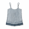 Débardeur femme Kiabi bleu gris à carreaux et dentelle taille 42